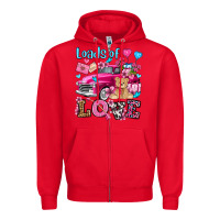 Red loads of love valentine's day olivia Zipper Hoodie - OliviaCreatesArt