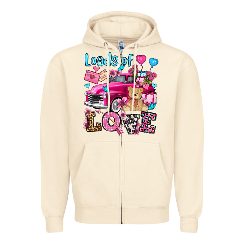 Loads Of Love Valentine's Day Olivia Zipper Hoodie by OliviaCreatesArt | Teevron