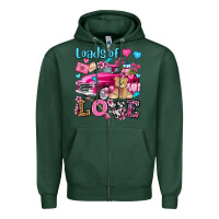 Sports Green loads of love valentine's day olivia Zipper Hoodie - OliviaCreatesArt