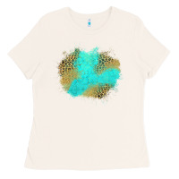 Turquoise Leopard Patch Ladies Tee | Teevron