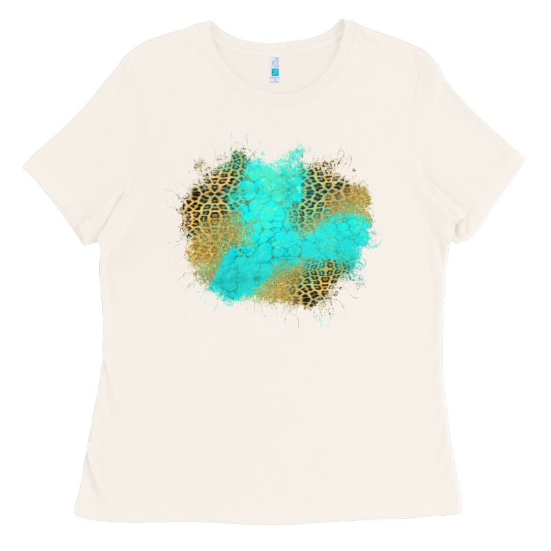 Turquoise Leopard Patch Ladies Tee by Jasminsmagicworld | Teevron
