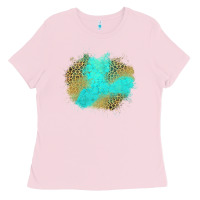 Bubblegum Pink turquoise leopard patch Ladies Tee - Jasminsmagicworld
