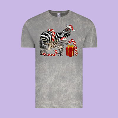 Christmas Zebra Baby And Mama Vintage Tee Designed By Lillyallendesigns