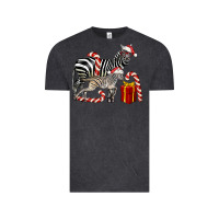 Vintage Black Christmas Zebra Baby And Mama Vintage Tee - LillyAllenDesigns