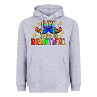Heather Grey Gay Love Is Beautiful Pride Lgbtq Heavyweight Hoodie - BundleAndBundleShop