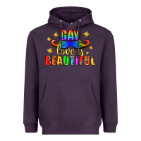 Plum Gay Love Is Beautiful Pride Lgbtq Heavyweight Hoodie - BundleAndBundleShop