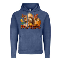 Vintage Denim Fall Vibes Squirrel Vintage Hoodie - LillyAllenDesigns