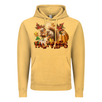 Vintage Mustard Fall Vibes Squirrel Vintage Hoodie - LillyAllenDesigns