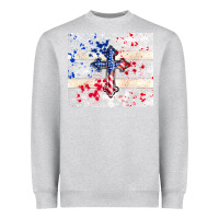 Heather Grey 4th of july flag cross Heavyweight Sweatshirt - TumblerDesignByShophia