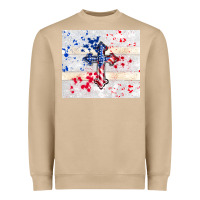4th Of July Flag Cross Heavyweight Sweatshirt | Teevron