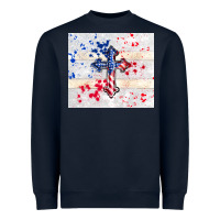 Navy 4th of july flag cross Heavyweight Sweatshirt - TumblerDesignByShophia
