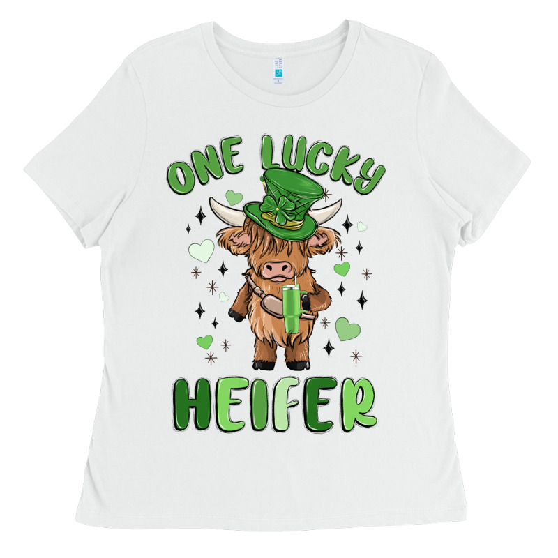 One Lucky Heifer Ladies Tee by MaliasSmallBusiness | Teevron
