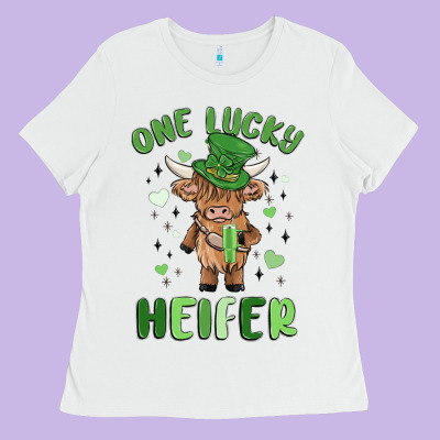 One Lucky Heifer Ladies Tee Designed By Maliassmallbusiness