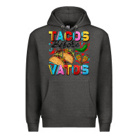 Charcoal Heather Tacos before Vatos Valentine's Day Premium Hoodie - FaDigitalArtStudio