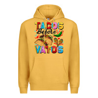 Mustard Tacos before Vatos Valentine's Day Premium Hoodie - FaDigitalArtStudio