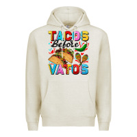 Oatmeal Heather Tacos before Vatos Valentine's Day Premium Hoodie - FaDigitalArtStudio