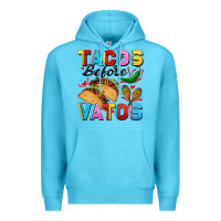 Ocean Blue Tacos before Vatos Valentine's Day Premium Hoodie - FaDigitalArtStudio