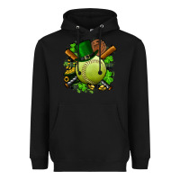 Black st.patrick's day softball Heavyweight Hoodie - FaDigitalArtStudio