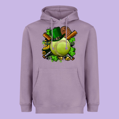 St.patrick's Day Softball Heavyweight Hoodie Designed By Fadigitalartstudio