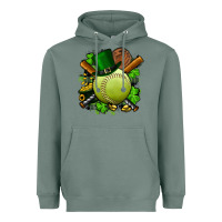 Sage st.patrick's day softball Heavyweight Hoodie - FaDigitalArtStudio