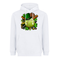 White st.patrick's day softball Heavyweight Hoodie - FaDigitalArtStudio