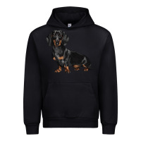 Black Dachshund Dog Illustrations Urban Hoodie - LillyAllenDesigns