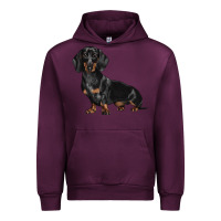 Mauve Wine Dachshund Dog Illustrations Urban Hoodie - LillyAllenDesigns