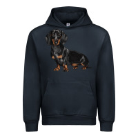 Navy Dachshund Dog Illustrations Urban Hoodie - LillyAllenDesigns