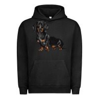 Pigment Black Dachshund Dog Illustrations Urban Hoodie - LillyAllenDesigns