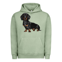 Pigment Oil Green Dachshund Dog Illustrations Urban Hoodie - LillyAllenDesigns