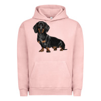 Pigment Salmon Dachshund Dog Illustrations Urban Hoodie - LillyAllenDesigns