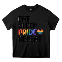 Black eat sleep pride repeat Heavy Core Tee - MaliasSmallBusiness
