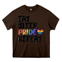 Chocolate Brown eat sleep pride repeat Heavy Core Tee - MaliasSmallBusiness