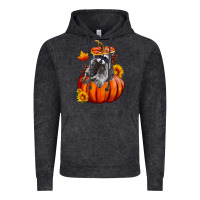 Vintage Black Fall Pumpkin Raccoon Vintage Hoodie - LillyAllenDesigns