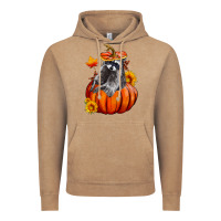 Vintage Coffee Fall Pumpkin Raccoon Vintage Hoodie - LillyAllenDesigns