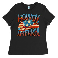 Black howdy america Ladies Tee - MaliasSmallBusiness