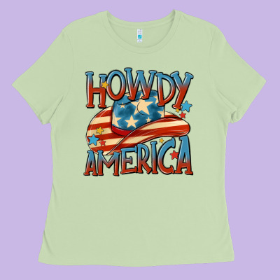 Howdy America Ladies Tee Designed By Maliassmallbusiness