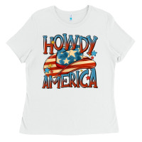 White howdy america Ladies Tee - MaliasSmallBusiness