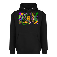 Black nurse mardi gras Heavyweight Hoodie - FaDigitalArtStudio