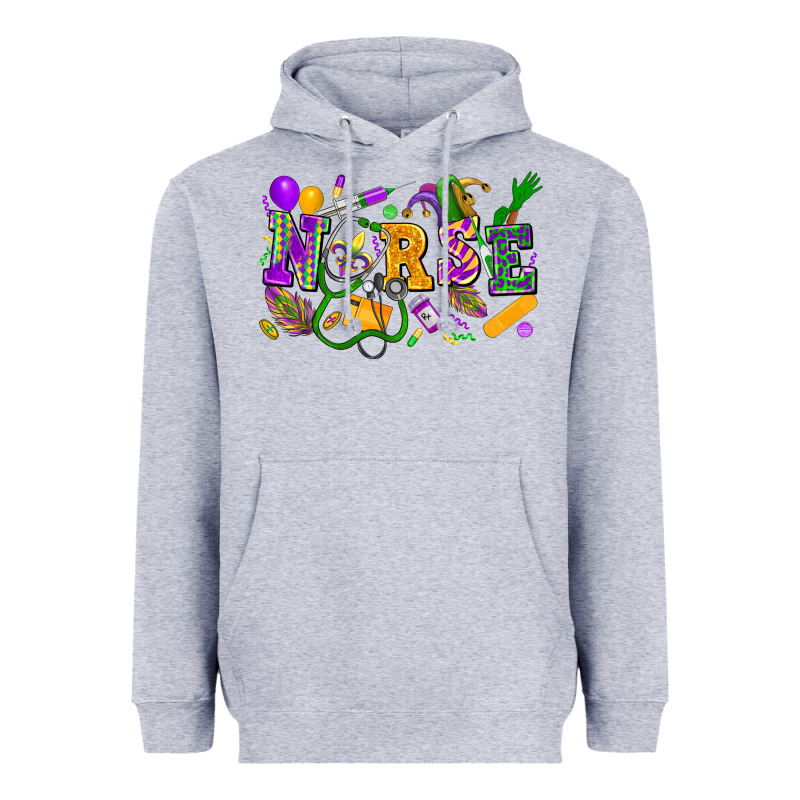 Nurse Mardi Gras Heavyweight Hoodie by FaDigitalArtStudio | Teevron