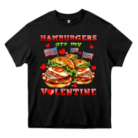 Black hamburger are my valentine Heavy Core Tee - AdoDesignShop