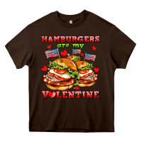 Chocolate Brown hamburger are my valentine Heavy Core Tee - AdoDesignShop