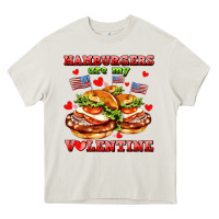 Cream hamburger are my valentine Heavy Core Tee - AdoDesignShop
