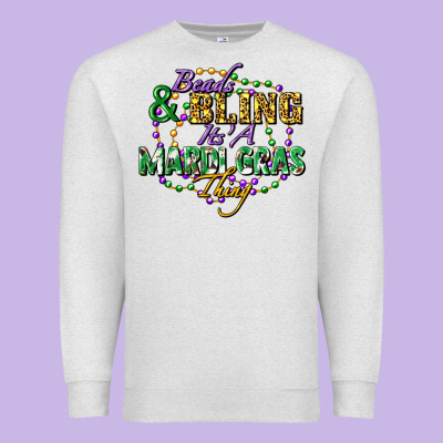 Heads And Bling It's' A Mardi Gras Thing Premium Sweatshirt Designed By Fadigitalartstudio