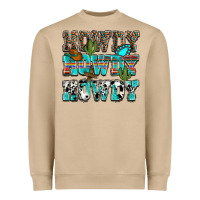 Mushroom Western Howdy Howdy Howdy Heavyweight Sweatshirt - HowdyJamesFarm