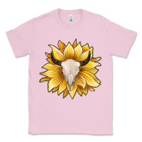Bubblegum Pink sunflower bull skull Classic Tee - JahusDesignShop