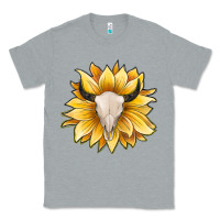 Heather Grey sunflower bull skull Classic Tee - JahusDesignShop