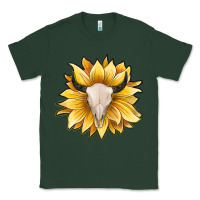Sports Green sunflower bull skull Classic Tee - JahusDesignShop