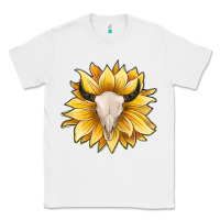 White sunflower bull skull Classic Tee - JahusDesignShop