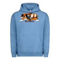 Pigment Pebble Blue Hallowen Panda Urban Hoodie - LillyAllenDesigns